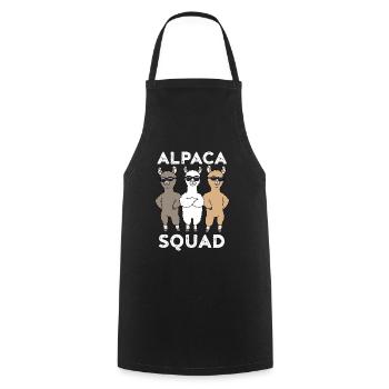 Alpaca Funny Alpaca Squad Lama Gift - Cooking Apron - black - Front - AI Model Male 185 dark (185cm)