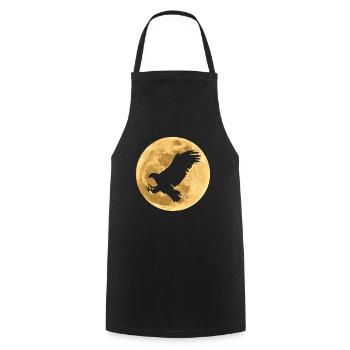 L’aigle dans la lune pleine lune - Tablier de cuisine - noir - Devant - AI Model Male 185 dark (185cm)