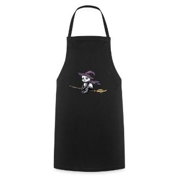 Panda Halloween Funny Panda Halloween Gift - Cooking Apron - black - Front - AI Model Male 185 dark (185cm)