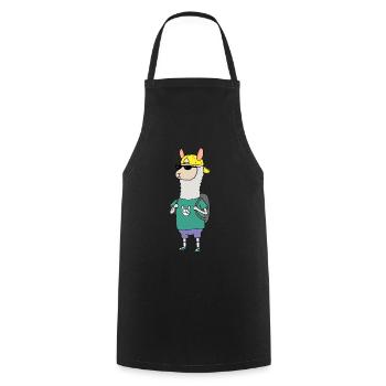 Alpaca Cool - Cooking Apron - black - Front - AI Model Male 185 dark (185cm)