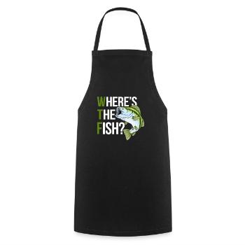 Wheres The Fish - Cooking Apron - black - Front - AI Model Male 185 dark (185cm)