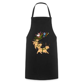 Golden Retriever Christmas - Cooking Apron - black - Front - AI Model Male 185 dark (185cm)