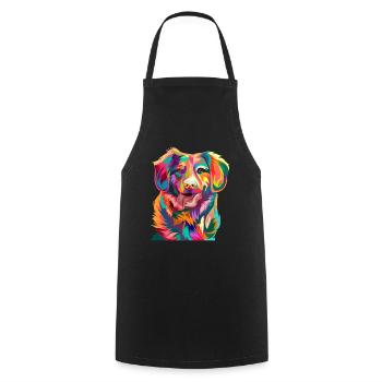 Artistic dog dog - Cooking Apron - black - Front - AI Model Male 185 dark (185cm)