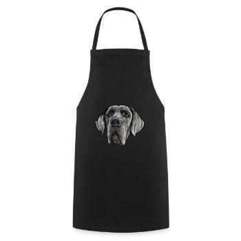 Deutsche Dogge Hund - Kochschürze - Schwarz - Vorne - AI Model Male 185 dark (185cm)