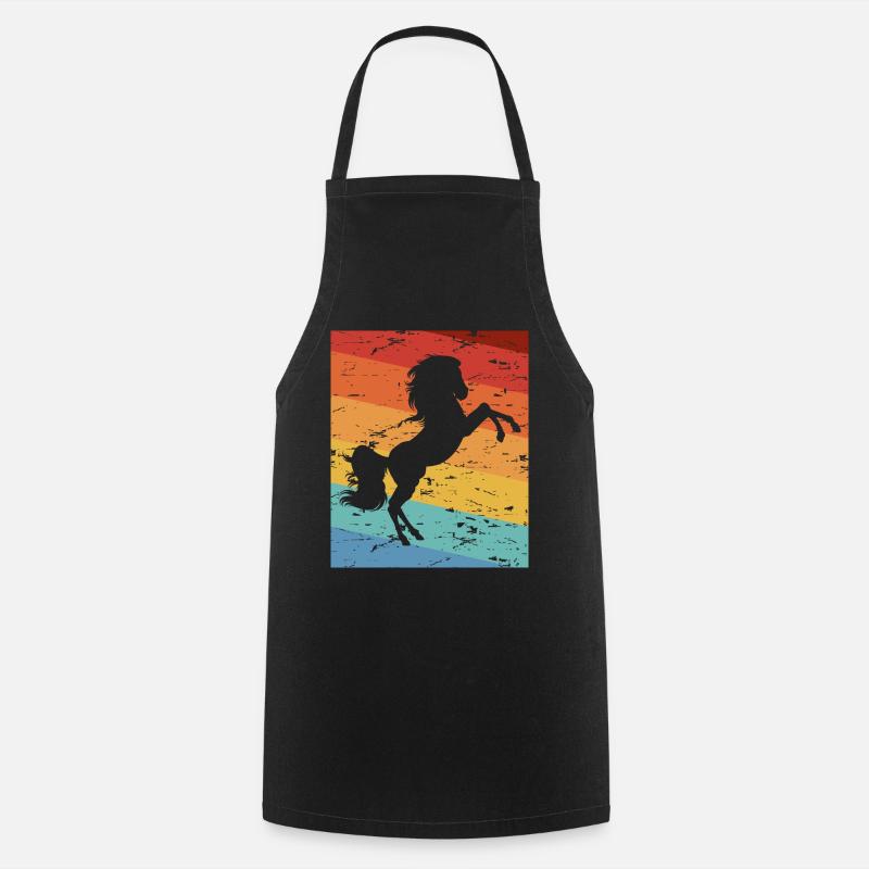 Cheval chevaux silhouette - Tablier de cuisine - noir