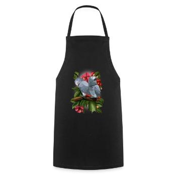 Perroquet gris d'Afrique - Tablier de cuisine - noir - Devant - AI Model Male 185 dark (185cm)