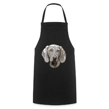 Weimaraner Hund - Kochschürze - Schwarz - Vorne - AI Model Male 185 dark (185cm)
