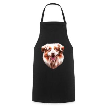 Australian Shepherd Aussie - Cooking Apron - black - Front - AI Model Male 185 dark (185cm)