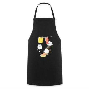 Kawaii Sushi Laundry - Cooking Apron - black - Front - AI Model Male 185 dark (185cm)