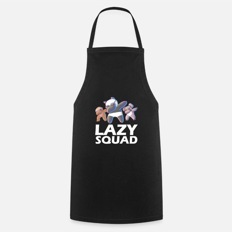 Lazy Squad - Dabbing Panda Sloth Koala Bear - Tablier de cuisine - noir
