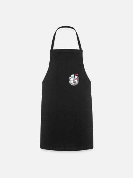 Einhorn Brusttasche - Kochschürze - Schwarz