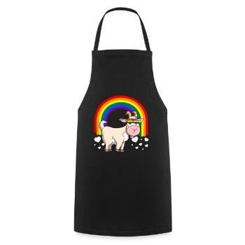 Gay Pride Goat LGBTQ Rainbow - Cooking Apron - black - Front - AI Model Male 185 dark (185cm)