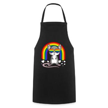 Gay Pride Mouse LGBT Rainbow - Cooking Apron - black - Front - AI Model Male 185 dark (185cm)
