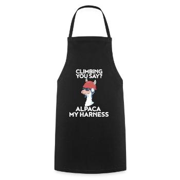Climbing Alpaca My Harness - Cooking Apron - black - Front - AI Model Male 185 dark (185cm)