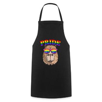 Gay Pride Capybara avec des lunettes de soleil arc-en-ciel LGBT - Tablier de cuisine - noir - Devant - AI Model Male 185 dark (185cm)