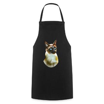 Siamese cat portrait - Cooking Apron - black - Front - AI Model Male 185 dark (185cm)