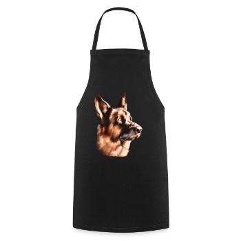 chien de race berger allemand - Tablier de cuisine - noir - Devant - AI Model Male 185 dark (185cm)