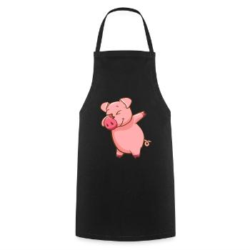 Dabbing Pig Piglet Piggy Pig Lover - Cooking Apron - black - Front - AI Model Male 185 dark (185cm)