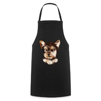 Yorkshire Terrier - Cooking Apron - black - Front - AI Model Male 185 dark (185cm)