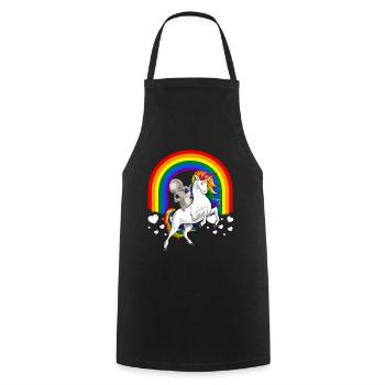 LGBT Koala Bear équitation Licorne Gay Pride Rainbow - Tablier de cuisine - noir - Devant - AI Model Male 185 dark (185cm)