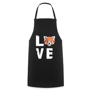 Love Red Panda Lover - Cooking Apron - black - Front - AI Model Male 185 dark (185cm)