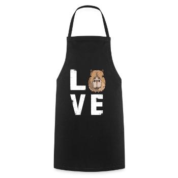 Liebe Capybara Liebhaber - Kochschürze - Schwarz - Vorne - AI Model Male 185 dark (185cm)