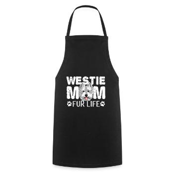 Westie Mom For Life West Highland White Terrier - Cooking Apron - black - Front - AI Model Male 185 dark (185cm)