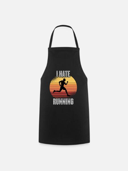 Running runner marathon gift funny - Cooking Apron - black