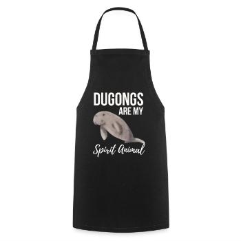 Les dugongs sont mon animal spirituel - Tablier de cuisine - noir - Devant - AI Model Male 185 dark (185cm)