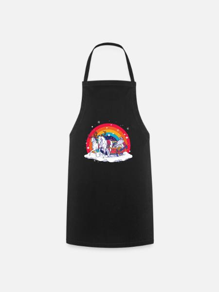 Unicorn christmas - Cooking Apron - black