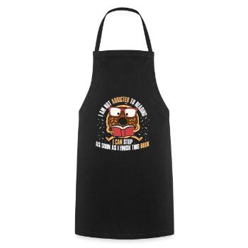 Reading book books reader gift - Cooking Apron - black - Front - AI Model Male 185 dark (185cm)