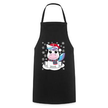 Unicorn Christmas gift Christmas present - Cooking Apron - black - Front - AI Model Male 185 dark (185cm)