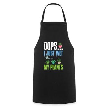 Je viens de mouiller mes plantes jardinier - Tablier de cuisine - noir - Devant - AI Model Male 185 dark (185cm)