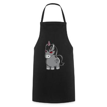 Evil Angry Unicorn Unicorn Funny Gift - Cooking Apron - black - Front - AI Model Male 185 dark (185cm)