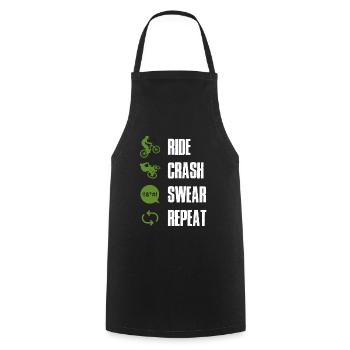 Ride Crash Swear Repeat Bike - Kochschürze - Schwarz - Vorne - AI Model Male 185 dark (185cm)