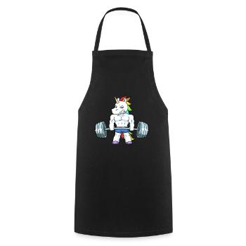 Weightlifting Unicorn Funny Gift - Cooking Apron - black - Front - AI Model Male 185 dark (185cm)