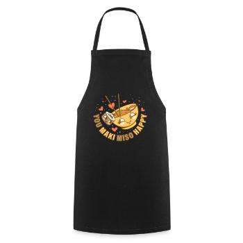 Vous Maki Miso Cadeau Happy Sushi - Tablier de cuisine - noir - Devant - AI Model Male 185 dark (185cm)