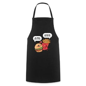 Burger Et Fries Burger cadeau - Tablier de cuisine - noir - Devant - AI Model Male 185 dark (185cm)