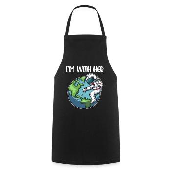 Dans Le Cadeau De Réchauffement Climatique With Her Earth - Tablier de cuisine - noir - Devant - AI Model Male 185 dark (185cm)