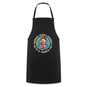 Seagull With A French Fry French Fries Gift - Cooking Apron - black - Front - AI Model Male 185 dark (185cm)