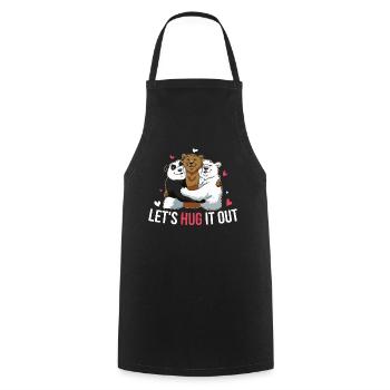 Lets Hug It Out Bear Gift - Cooking Apron - black - Front - AI Model Male 185 dark (185cm)