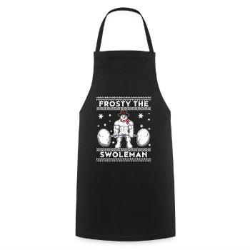 Frosty The Swoleman Schneemann Geschenk - Kochschürze - Schwarz - Vorne - AI Model Male 185 dark (185cm)