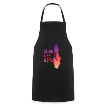 Climb Like A Girl Climbing Gift - Cooking Apron - black - Front - AI Model Male 185 dark (185cm)