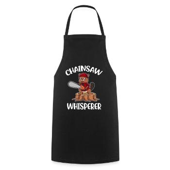 Tronçonneuse Whisperer Lumberjack Cadeau - Tablier de cuisine - noir - Devant - AI Model Male 185 dark (185cm)