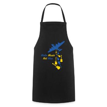 Make Music not War, Ukraine Russia Atomic Bomb - Cooking Apron - black - Front - AI Model Male 185 dark (185cm)