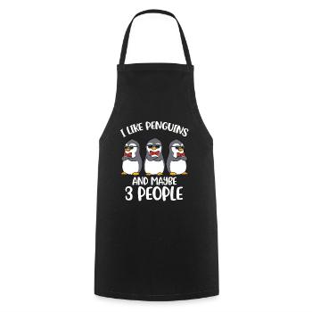 I Like Penguins Penguin Gift - Cooking Apron - black - Front - AI Model Male 185 dark (185cm)