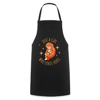 Just A Girl Who Loves Foxes Foxes Gift - Cooking Apron - black - Front - AI Model Male 185 dark (185cm)