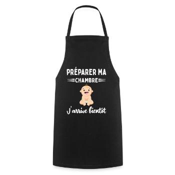 Cadeau Annonce De Grossesse Future Maman Enceinte - Tablier de cuisine - noir - Devant - AI Model Male 185 dark (185cm)