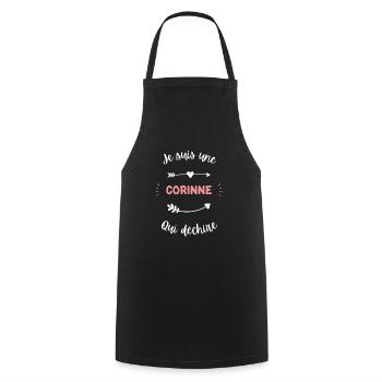 Je suis une Corinne qui déchire - Tablier de cuisine - noir - Devant - AI Model Male 185 dark (185cm)