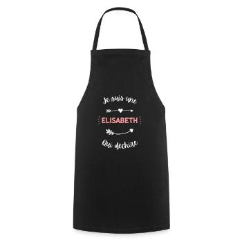 Je suis une Elisabeth qui déchire - Tablier de cuisine - noir - Devant - AI Model Male 185 dark (185cm)